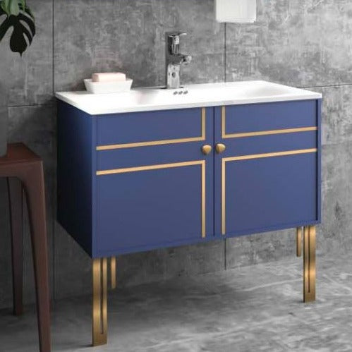 Memoria & Edge Floor Standing 2 Legs Bathroom Vanity By TGF
