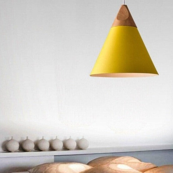 Modern Conical Nordic Pendant Light For Cafe & Bars With LED Bulb