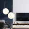 Modern Led Metal Pendant Lights Wrought Iron Glass Round Ball Brass Rod Hanging Lamp For Living Roomcafekitchen Nordic Lighting