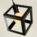 Modern cage pendant light iron minimalist retro Scandinavian loft pyramid pendant lamp metal Hanging Lamp E27 Indoor (Black)