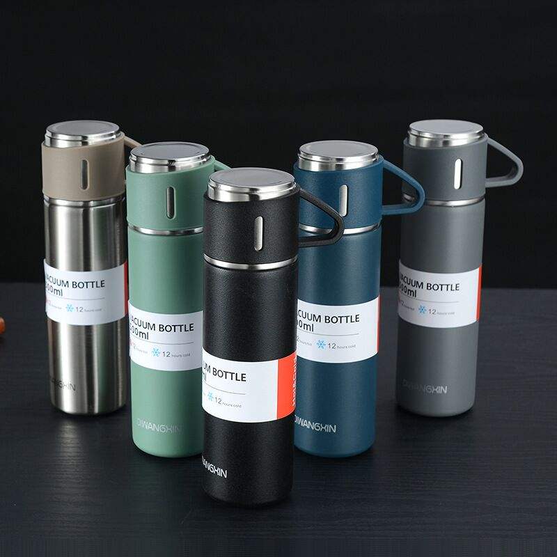 Double-Layer Steel Thermos Coffee Tumbler Travel Mug Business Trip Water Bottle Gift Box 500 ML By CN