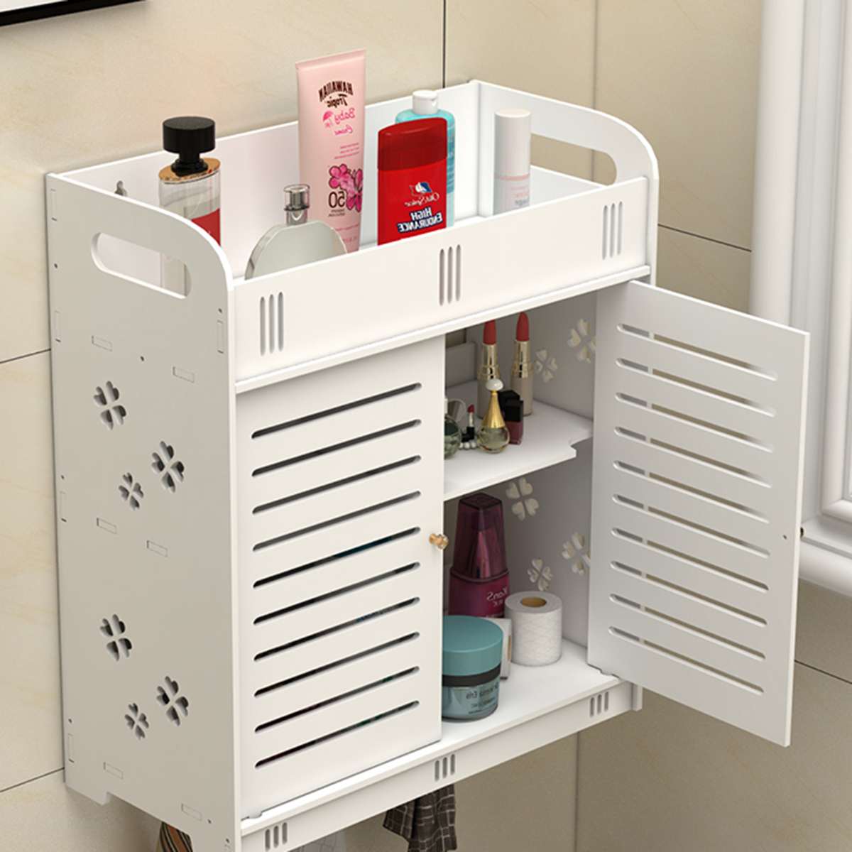 Wall Mounted PVC Bathroom [38] Storage Cabinet With By Miza