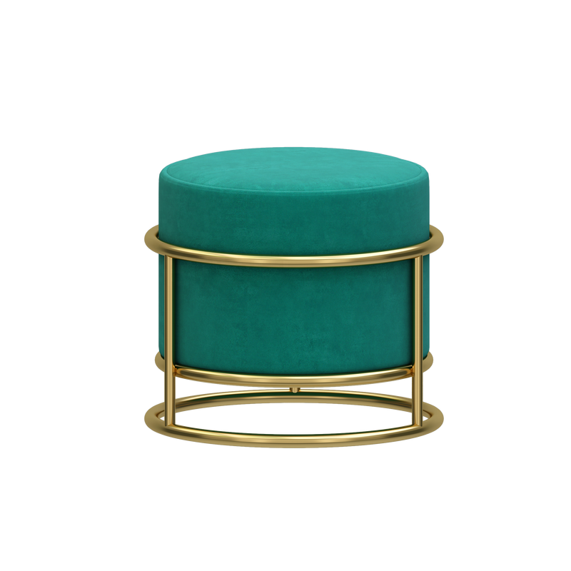 Modern Design Chairs Round Velvet Stool With Metal Frame Ottoman Stool By CN