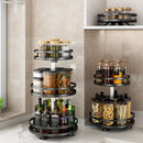 3 Tier Height Adjustable Rotating Organizer rack Layer Spice Rack for Cabinets, Kitchen, Bathroom