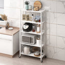 Carbon Steel Kitchen Shelf Floor Standing Multi-Layer Foldable Kitchen Rack Organizer