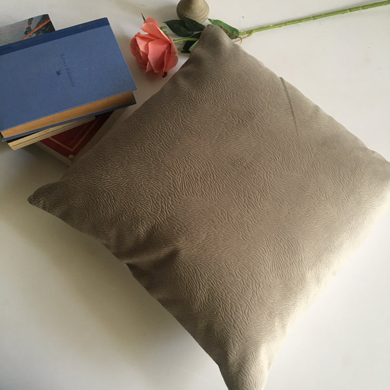 Grey Self Design Wave Pattern Velvet Cushion Cover Design (16 x 16 ) 1Pc