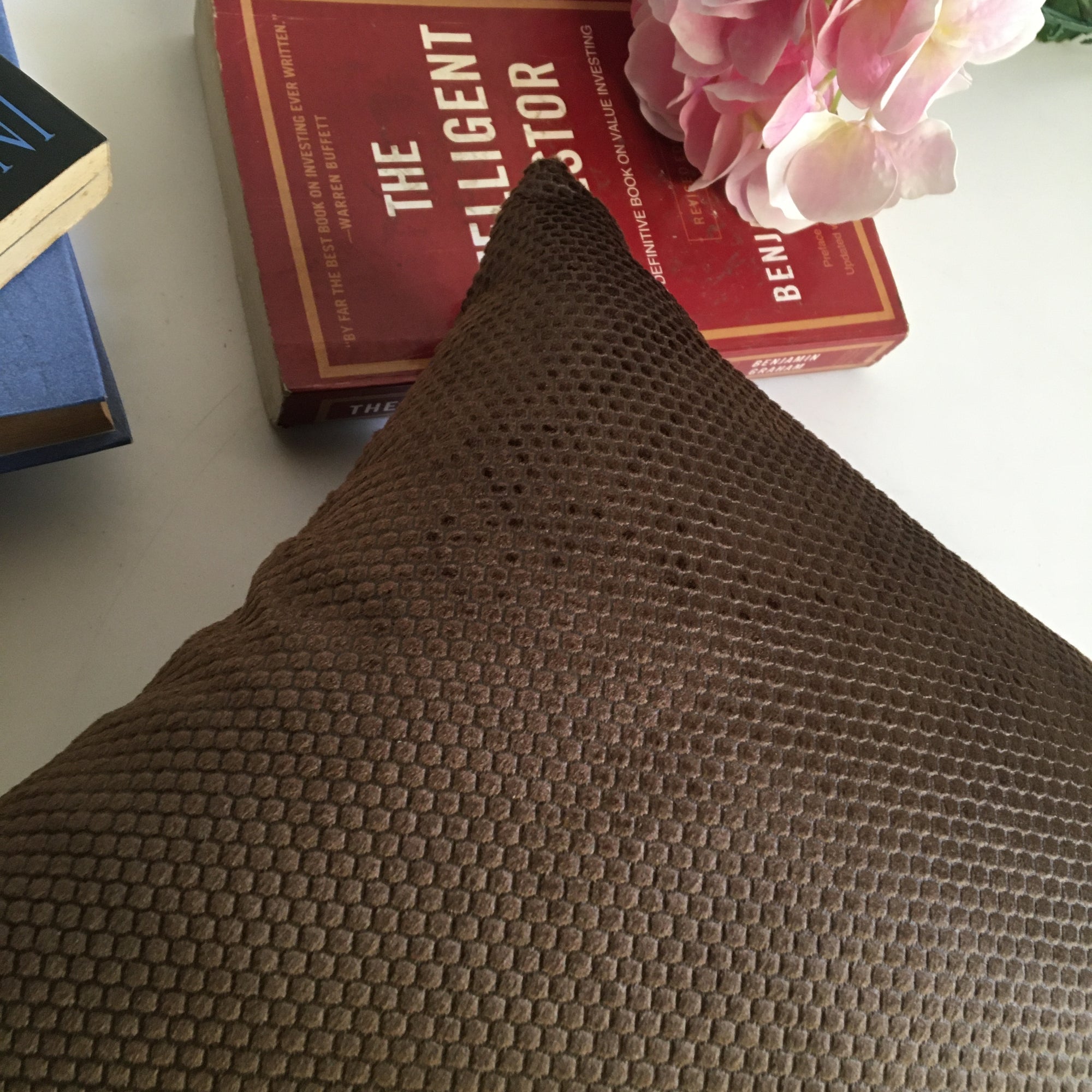 Dark Brown Self Velvet sofa Cushion Cover