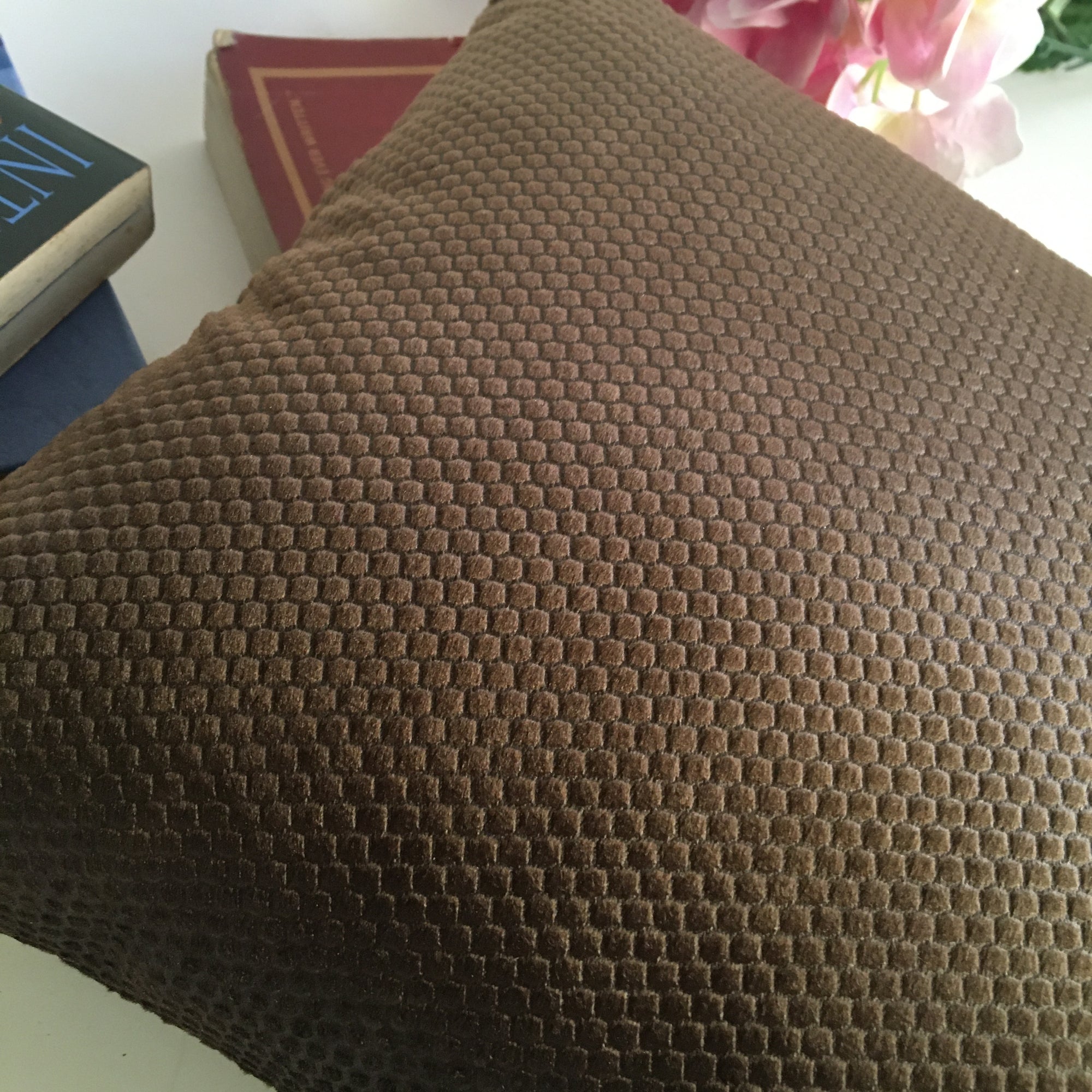Dark Brown Self Velvet sofa Cushion Cover