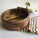 Stylish Wooden & Steel Chapati Roti Box Casserole Container Holder With Tong By Fita