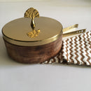 Stylish Wooden & Steel Chapati Roti Box Casserole Container Holder With Tong By Fita