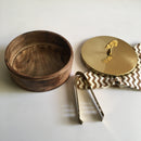 Stylish Wooden & Steel Chapati Roti Box Casserole Container Holder With Tong By Fita