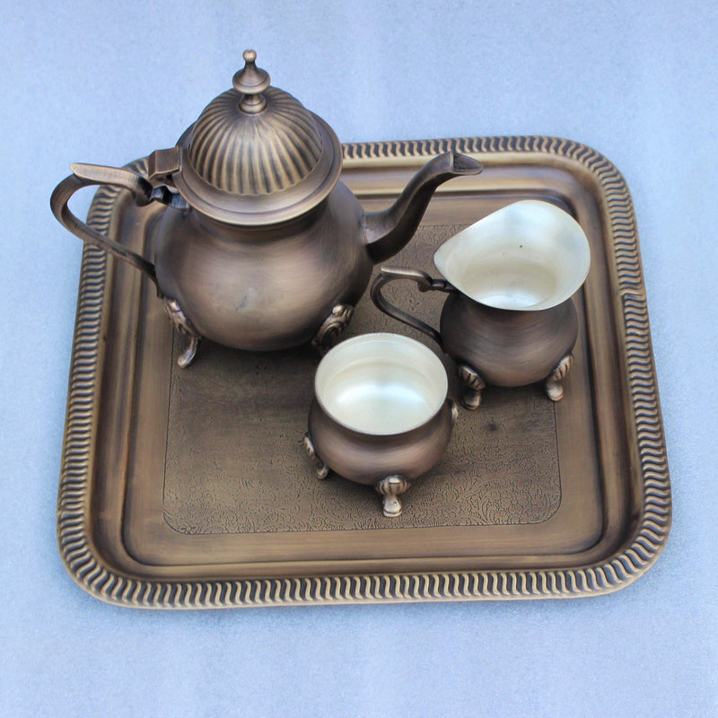 Antique Brass Tea Set MK - peelOrange.com