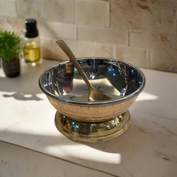 Copper Stainless Steel Hammered Dessert Bowl By MK