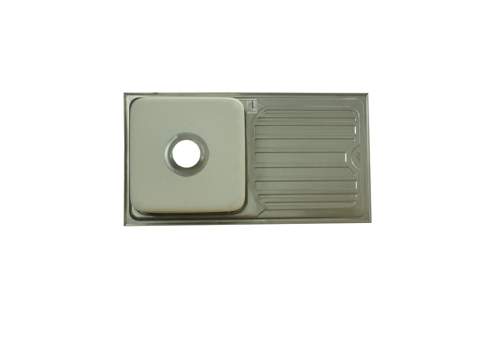 Nirali Olympia Stainless Steel Single Bowl Kitchen Sink in 304 Grade + PVC Plumbing Connector - peelOrange.com