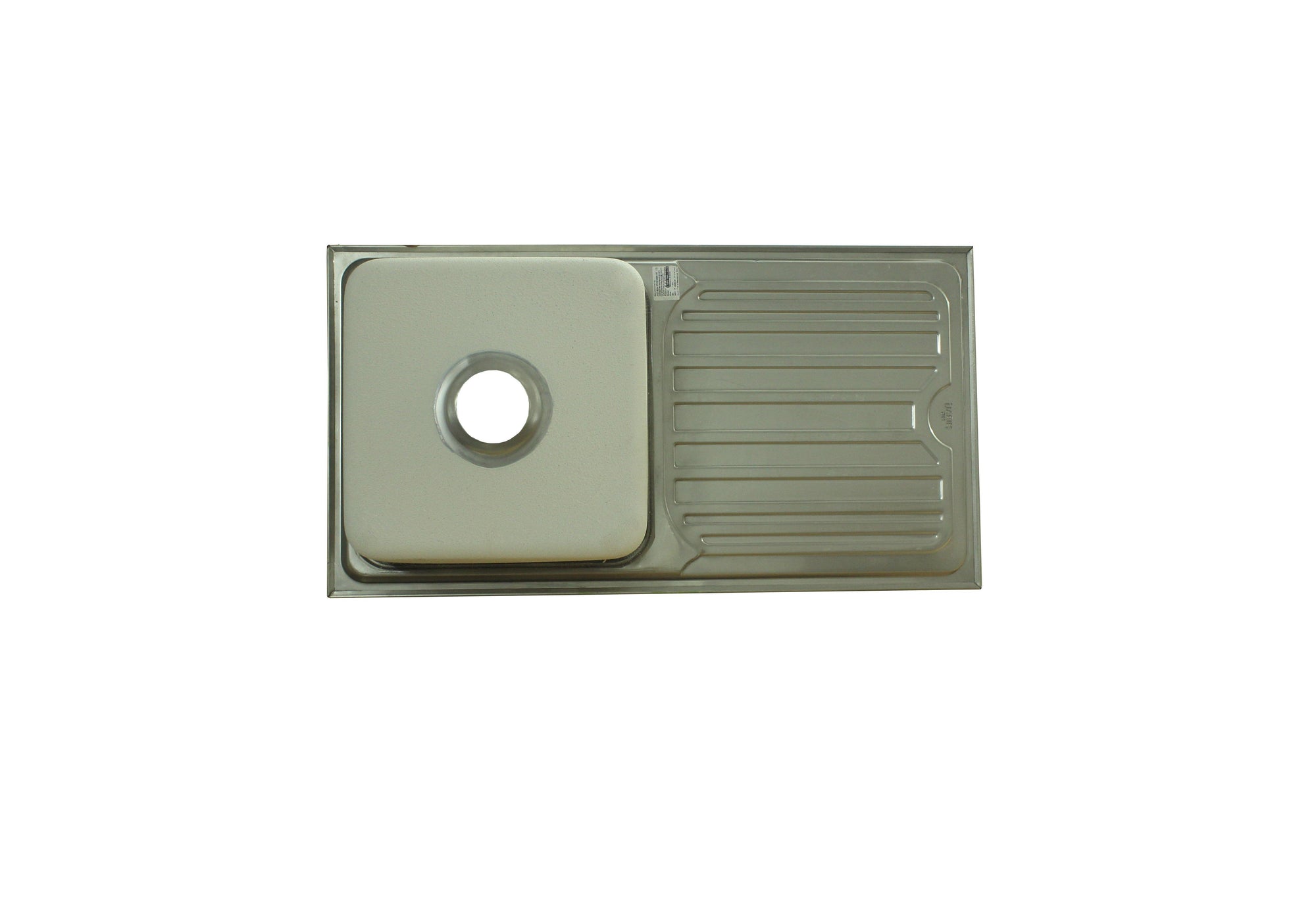 Nirali Olympia Stainless Steel Single Bowl Kitchen Sink in 304 Grade + PVC Plumbing Connector - peelOrange.com