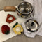 Stainless Steel Tableware Service Cooker with Wooden Handle For One Portion MK