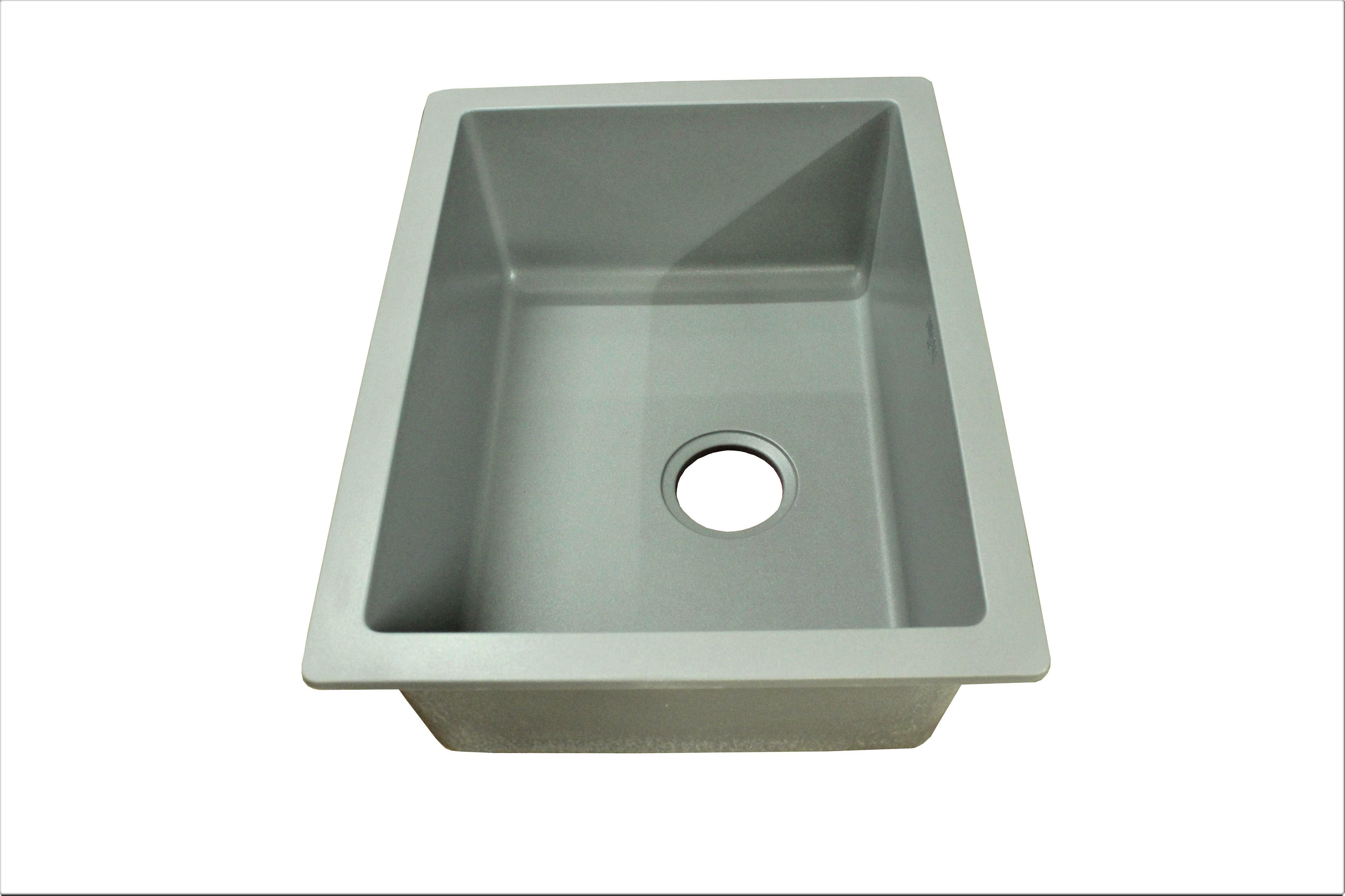 Nirali Livia Quartz Single Bowl Kitchen Sink in Quartz - peelOrange.com