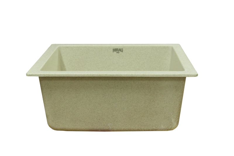 Nirali Livia Quartz Single Bowl Kitchen Sink in Quartz - peelOrange.com