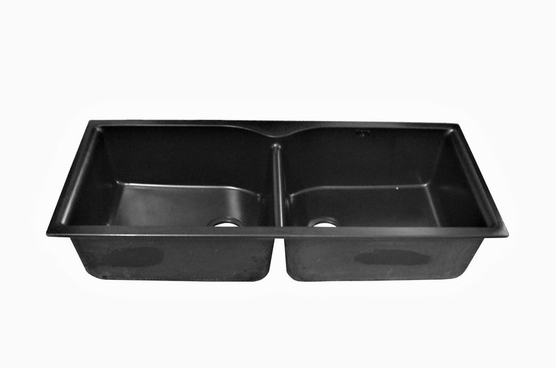 Nirali Archpro Quartz Single Bowl Kitchen Sink in Onyx Finish - peelOrange.com