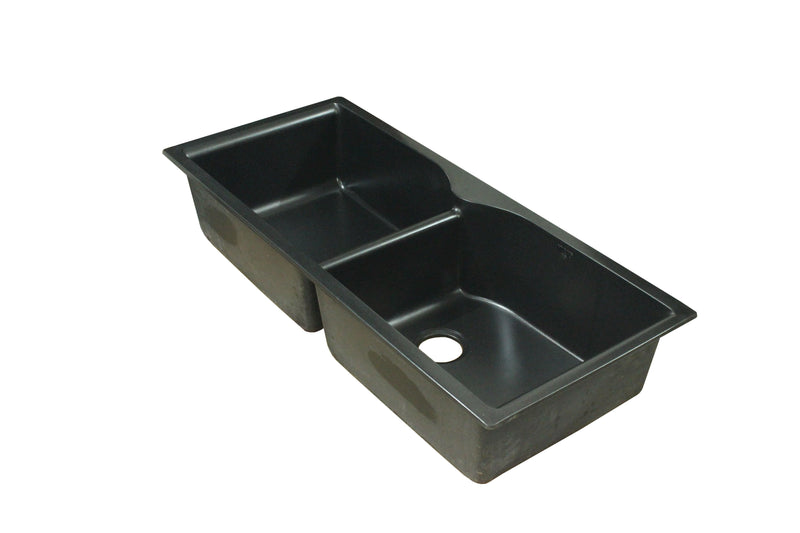 Nirali Archpro Quartz Single Bowl Kitchen Sink in Onyx Finish - peelOrange.com