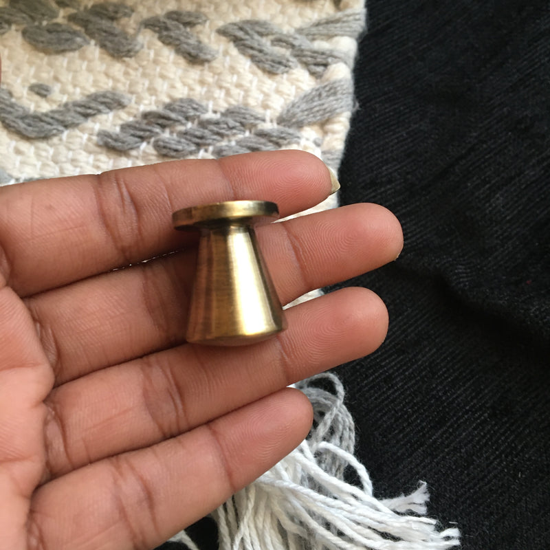 Long Round Brass Finish Cupboard Drawer Pull Knob 1Pc By DH