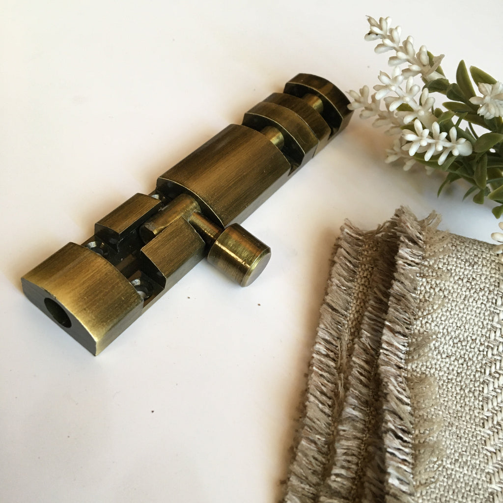 Metal Tower Bolt In Different Screw Position In Antique Finish Latches For Doors By DH
