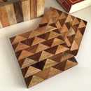 Triangle Pattern Tea Cup Wooden Coasters | Set of 6 | Single Pc