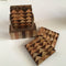 Triangle Pattern Tea Cup Wooden Coasters | Set of 6 | Single Pc