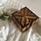 Diagonal Pattern Tea Cup Coaster Set Of 6 In Resin & Wood With Holder