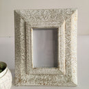 Antique White & Gold Wood Picture Frame By HMF