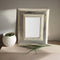 Beige & Silver Polished Wood Picture Frame By HMF