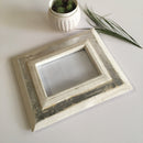 Beige & Silver Polished Wood Picture Frame By HMF