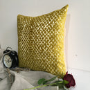 Designer Lime Green Color Self Textured Pattern Sofa Cushion Cover (16 x 16 ) 1Pc