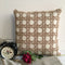 Beige Color Round Circle Printed Pattern Chenille Cushion Cover Design (16 x 16 inch) 1PC