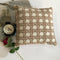 Beige Color Round Circle Printed Pattern Chenille Cushion Cover Design (16 x 16 inch) 1PC