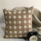 Beige Color Round Circle Printed Pattern Chenille Cushion Cover Design (16 x 16 inch) 1PC