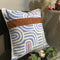 Jean Blue & White Stripes With Brown Stripe Cotton Pillow Cushion Cover 1Pc