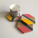 Hexagon Resin Tea Coaster Set In Wooden Texture Design | Set of 6 | Single Pc