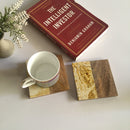 Resin Tea Coaster in Square Wooden Texture Finish Coffee Coaster 1 PC