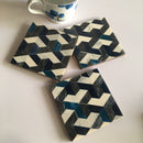 Tea Cup Resin Coasters Set In Hexagon Style Pattern  | Set of 6 | Single Pc