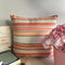 White Base With Multicolor Patch Stripe Cotton Cushion Cover for Sofa 1Pc