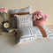 Jean Blue & White Stripes With Brown Stripe Cotton Pillow Cushion Cover 1Pc