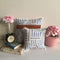 Jean Blue & White Stripes With Brown Stripe Cotton Pillow Cushion Cover 1Pc