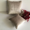 Decorative Plain Beige Velvet Cushion Cover 1Pc