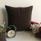 Dark Brown Self Textured Pattern Chenille Cushion Cover Design (16x16) 1Pc