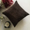 Dark Brown Self Textured Pattern Chenille Cushion Cover Design (16x16) 1Pc