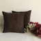 Dark Brown Self Textured Pattern Chenille Cushion Cover Design (16x16) 1Pc