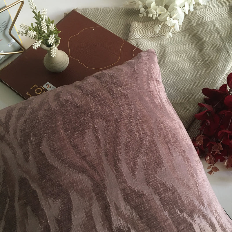 Purple Color Fur  Textured Design Chenille Cushion Cover Design (16 x 16 ) 1Pc
