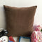 Decorative Ochre Brown Velvet Chain Pattern Cushion Cover (16 x 16 ) 1Pc