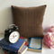 Decorative Ochre Brown Velvet Chain Pattern Cushion Cover (16 x 16 ) 1Pc